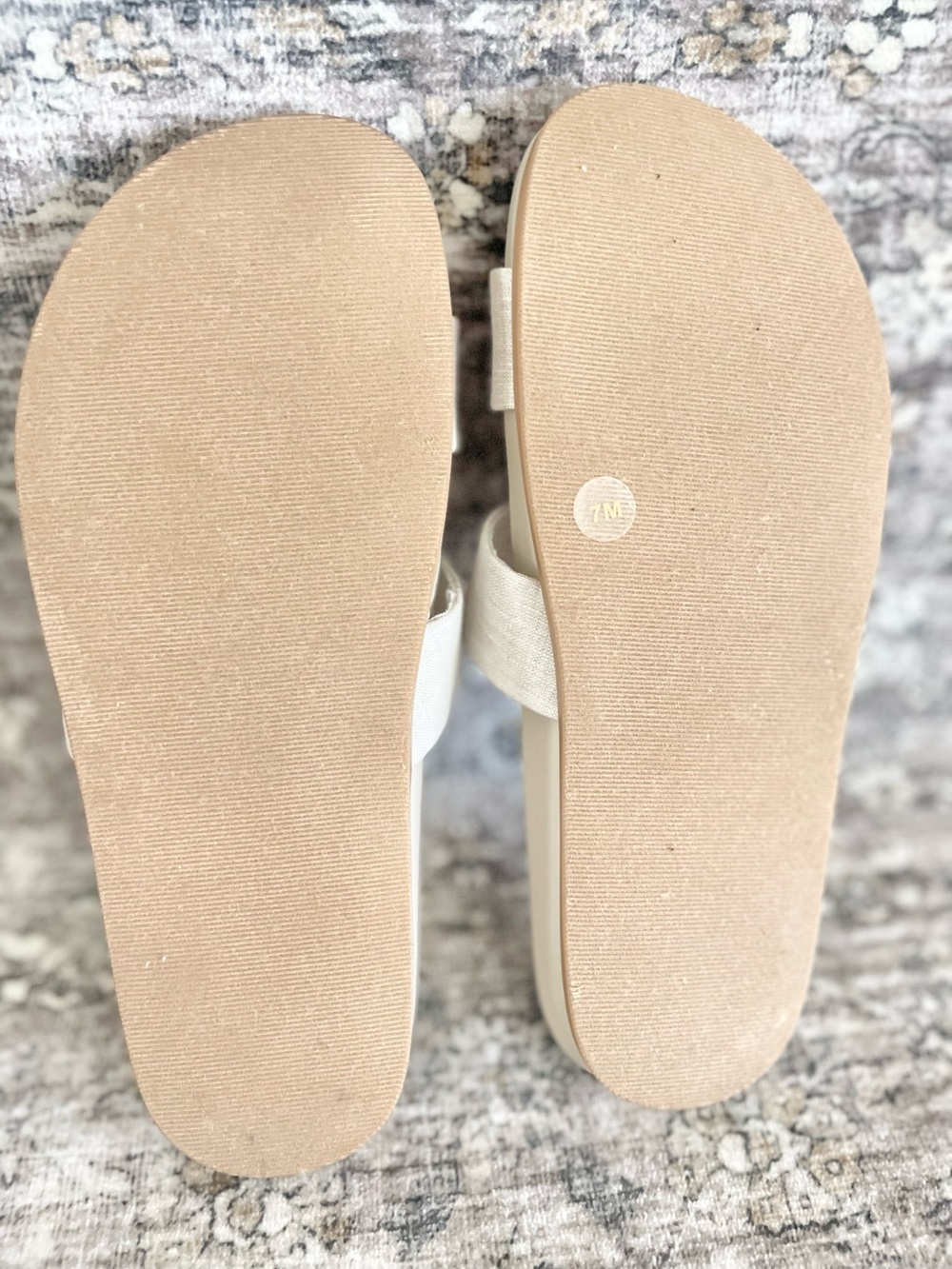 Talbots Well Within Linen Slide Sandals Sustainable Minimalist Cream Beige - Picture 5 of 9